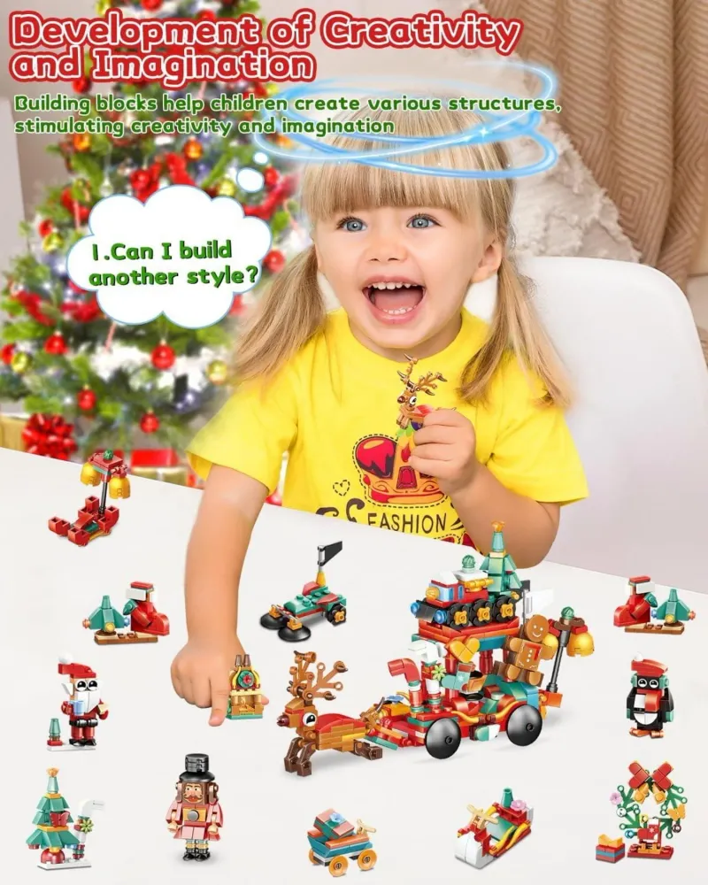 Adventskalender 2024 Bausteine-Weihnachten Mini Blocks 12