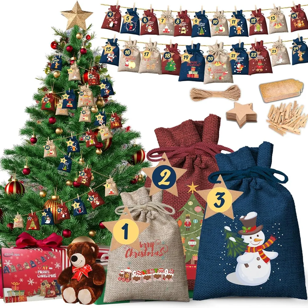 Adventskalender Säckchen zum Befüllen Weihnachtskalender
