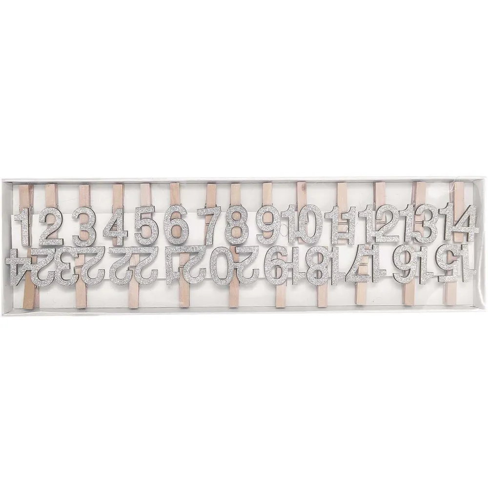 HOLZCLIPS ADVENTSKALENDER ZAHLEN 1-24 4,5CM