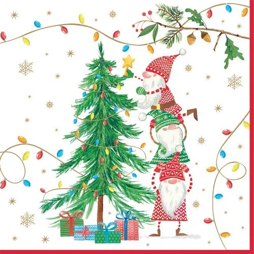 Wichtel beim Baum schmücken