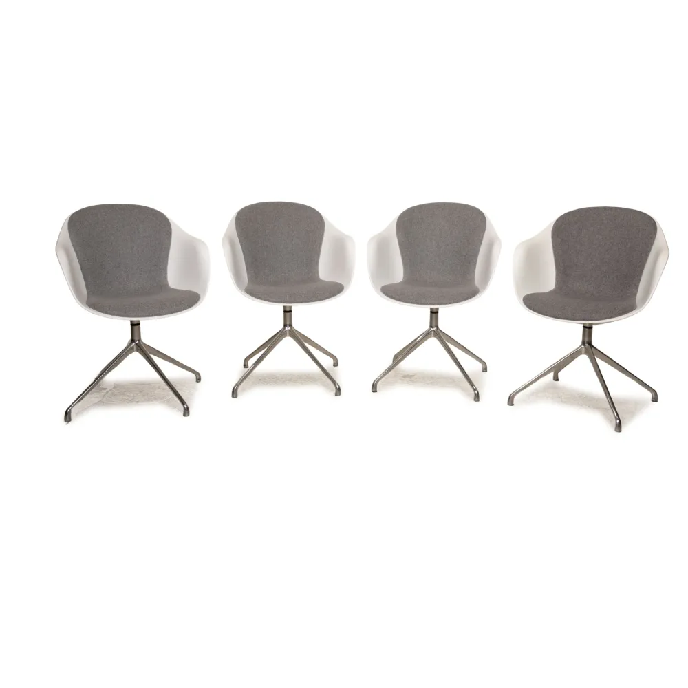 4er Garnitur BoConcept Adelaide Stoff Stuhl Grau