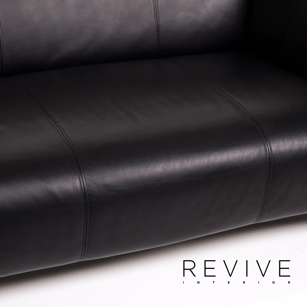 Rolf Benz 322 Sofa Garnitur Schwarz 2x Zweisitzer #14293