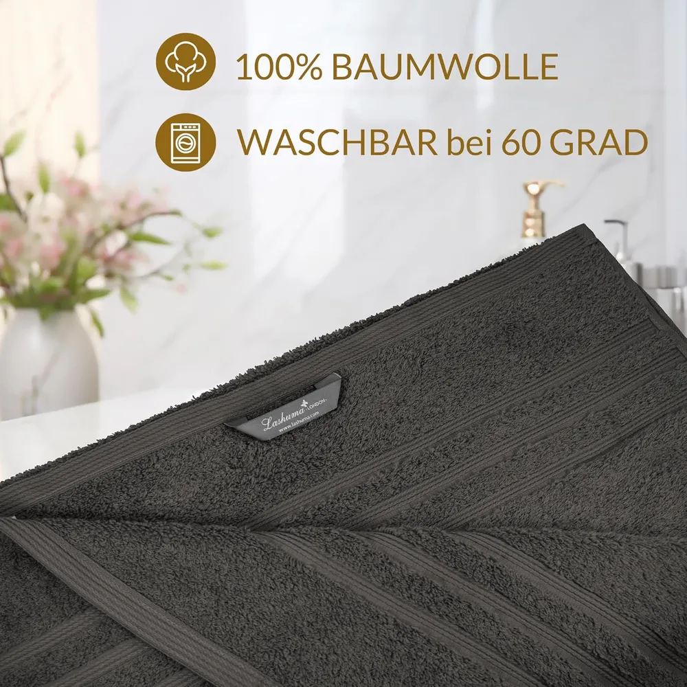 Handtuch Set Grau - Anthrazit, 2x Duschtücher 70x140 cm und Handtücher 2x 50x100 cm