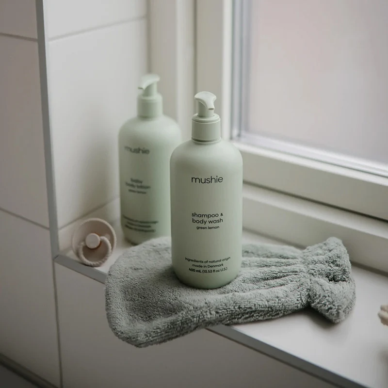 Mushie 2er Set Waschlappen Moss