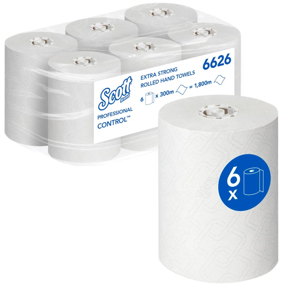 Scott® CONTROL EXTRA STRONG Handtücher - Rolle / Weiß - 6 Rolls x 1 Sheet | Karton (6 Rollen)