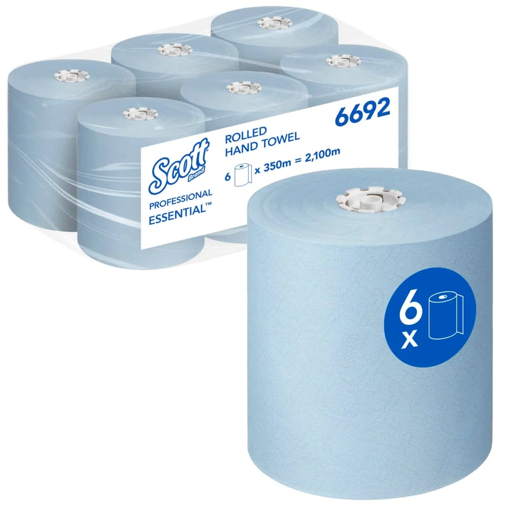 Scott® Essential™ Handtücher - Rolle / Blau - 6 Rolls x 1 Sheet | Karton (6 Rollen)