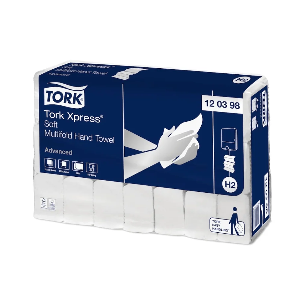 Tork Xpress® 120398 weiche Multifold-Handtücher Advanced H2 2-lagig 25,6cm | Karton (21 Packungen)