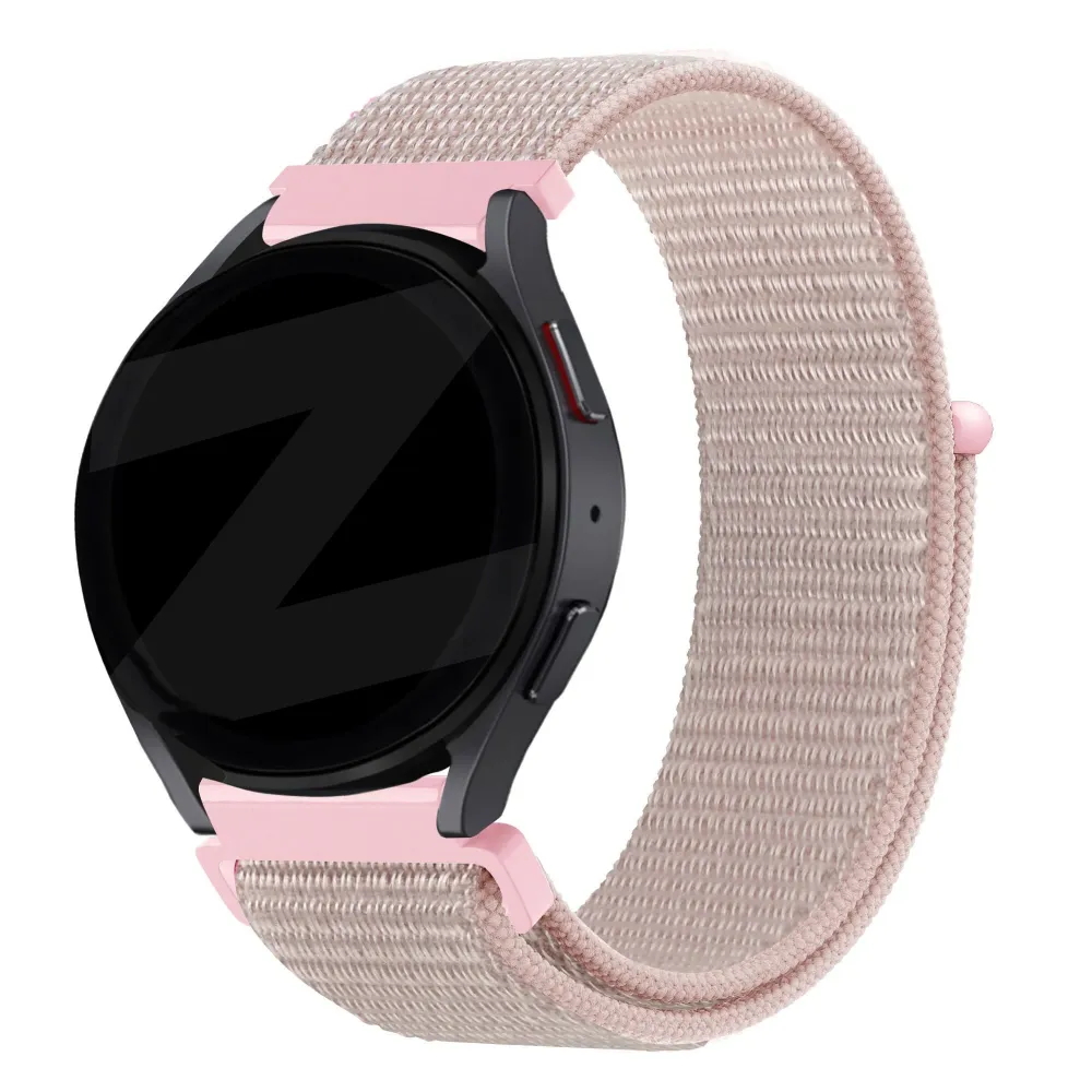 Bandz Pebble Round 2 - 20mm Nylon Loop Armband (Roségold)