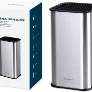 Edelstahl Messerblock mit Schlitzen für Schere und