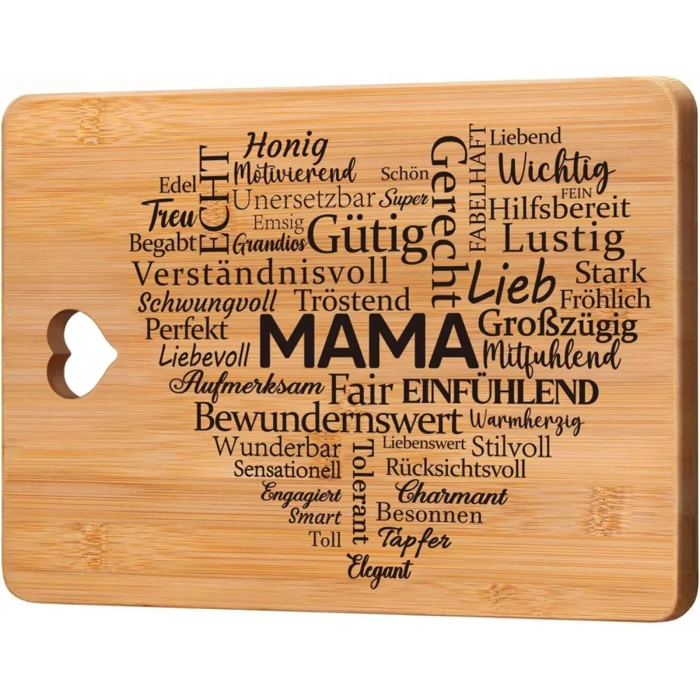 Mama Geschenk Bambus Schneidebrett für beste Mutter Freude