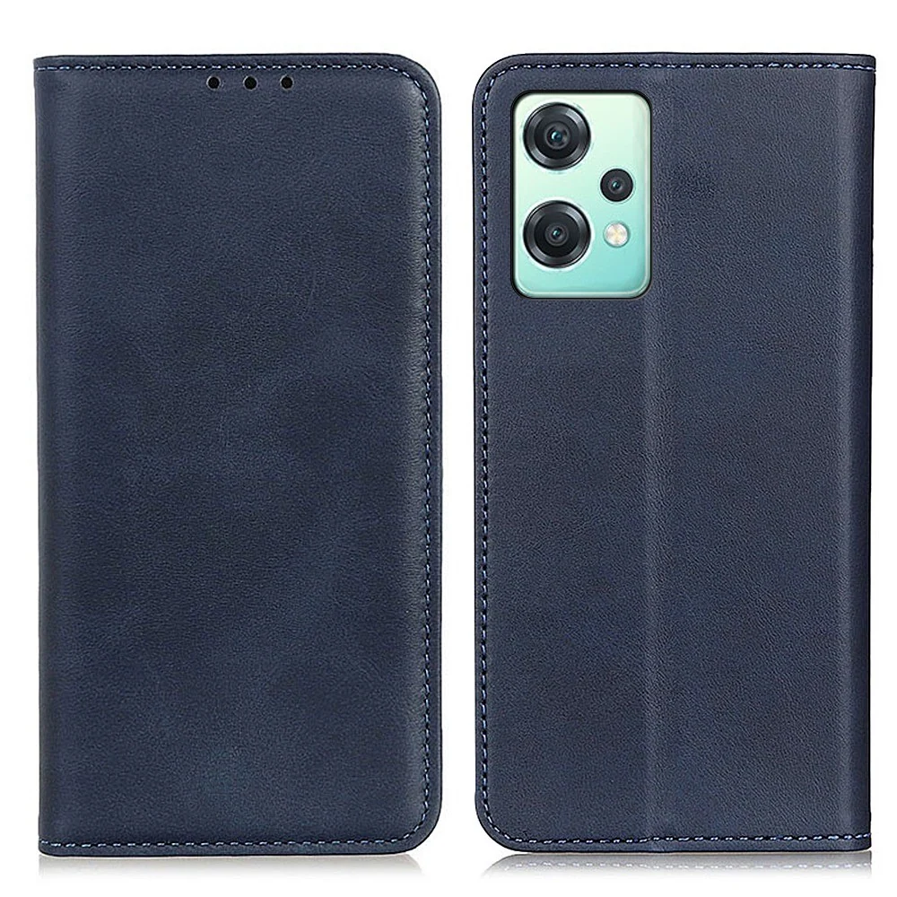 Geldbeutel Style Fliphülle aus echtem Leder für OnePlus Nord CE 2 Lite 5G - Blau
