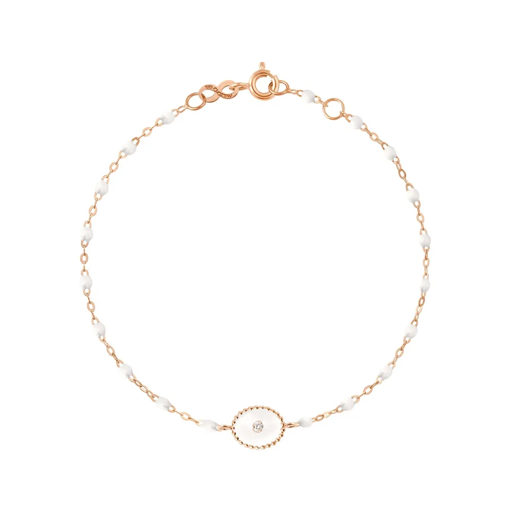 Weißes Armband Etoile du Nord, Diamant, Roségold, 17 cm