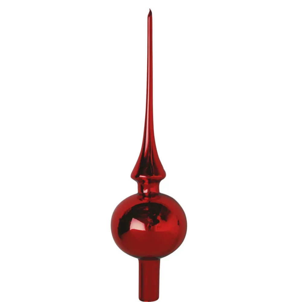 Christbaumspitze "rot" aus Glas, 30 cm