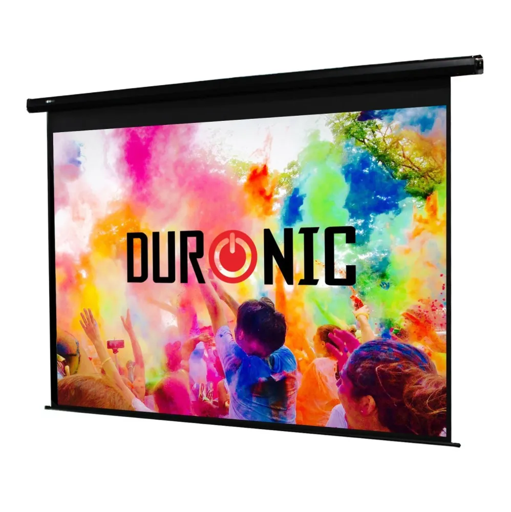 Duronic EPS92 Leinwand | 92 Zoll Rollo mit 203 x 114 cm | 16:9 Heimkino mit 4K Full HD 3D | Projektionsleinwand für Decken...