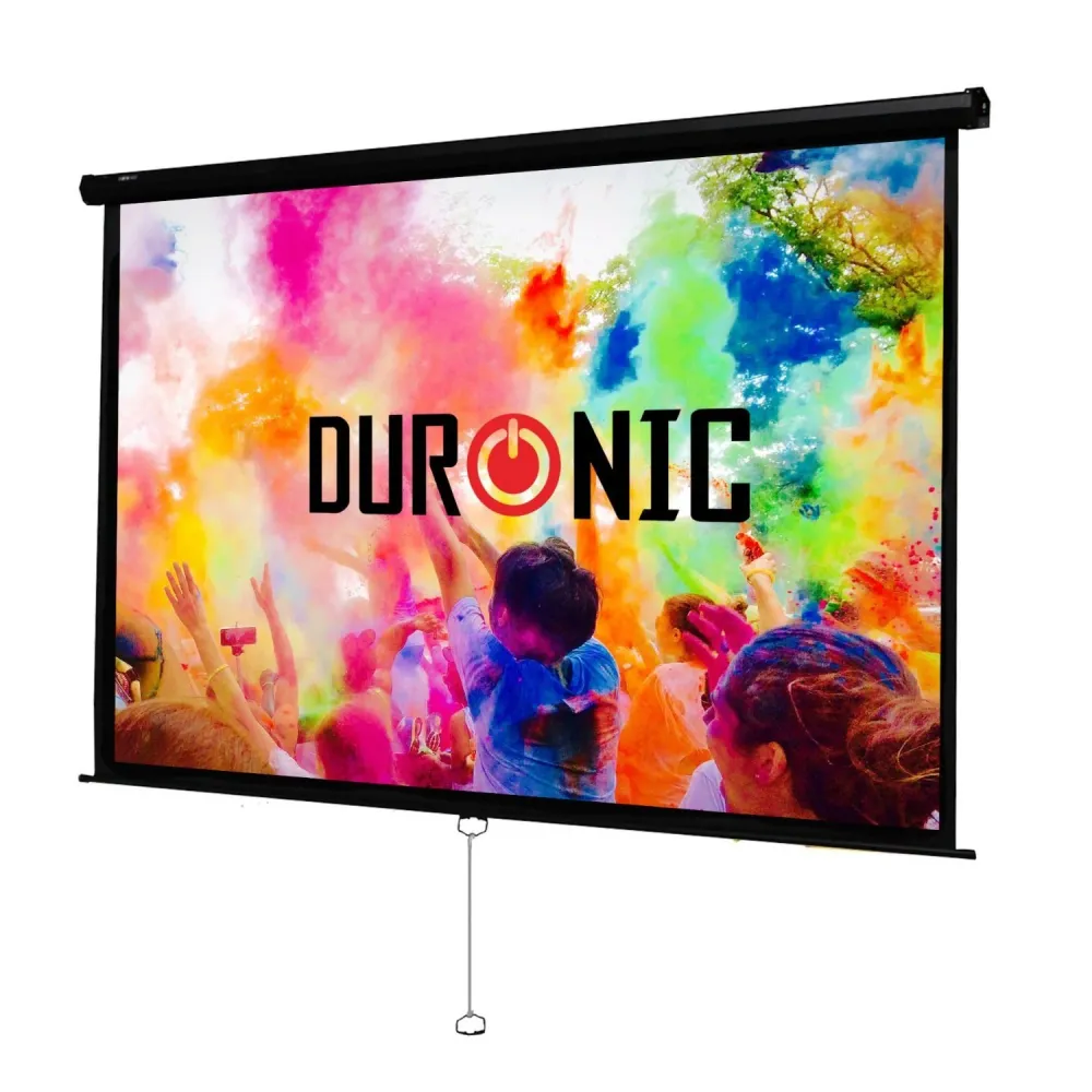 Duronic MPS90 Leinwand | 4:3 Rolloleinwand 90" Zoll 183 x 137 cm | Heimkino mit 4K Full HD 3D | Gain 1.0 | Projektionslein...