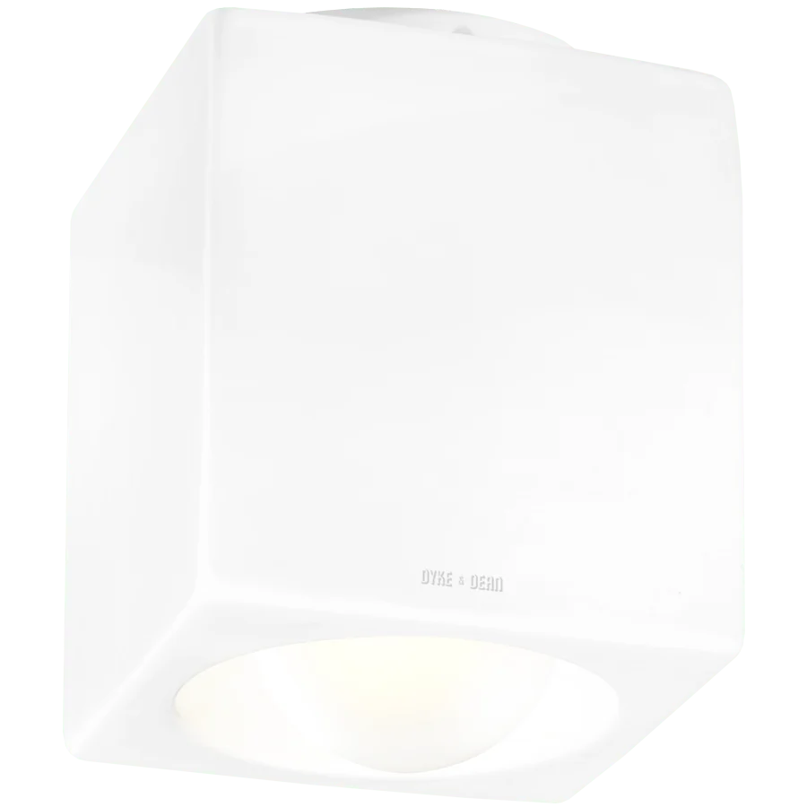 WHITE PORZELLAN CUBE DECKEN-DOWNLIGHT E27 DYKE & DEAN