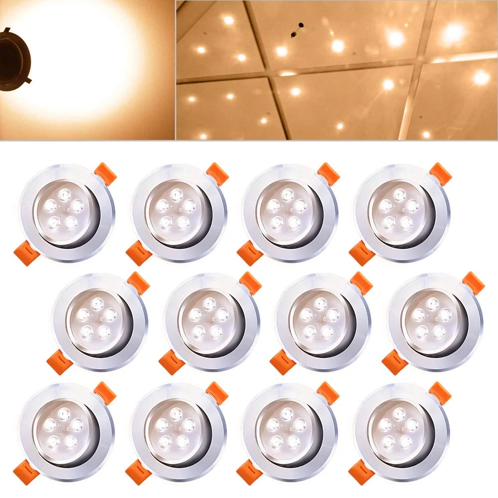 Hengda 12 x 5W LED Warmweiß 2800-3200k LED Spot Decken IP44