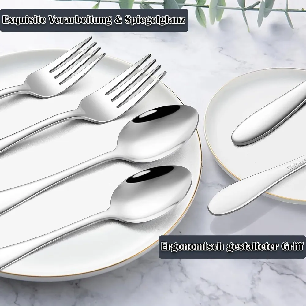 12-teiliges Edelstahl Besteck Set für