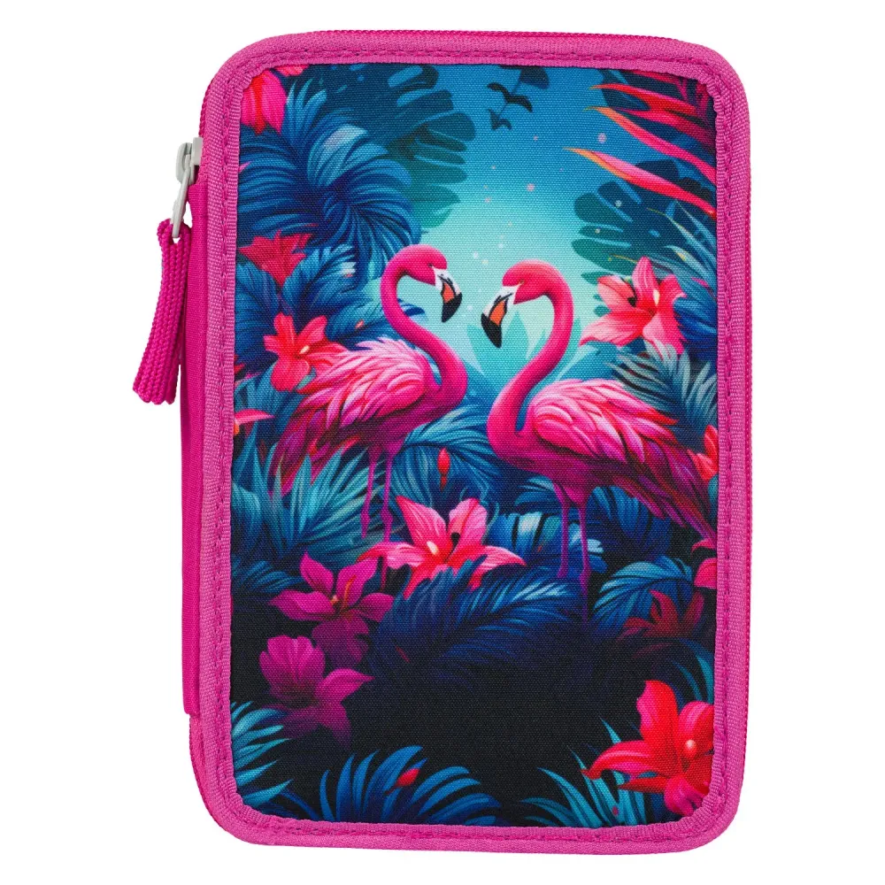 Baagl Luxe Pouch - Federmäppchen Flamingo 3-zip