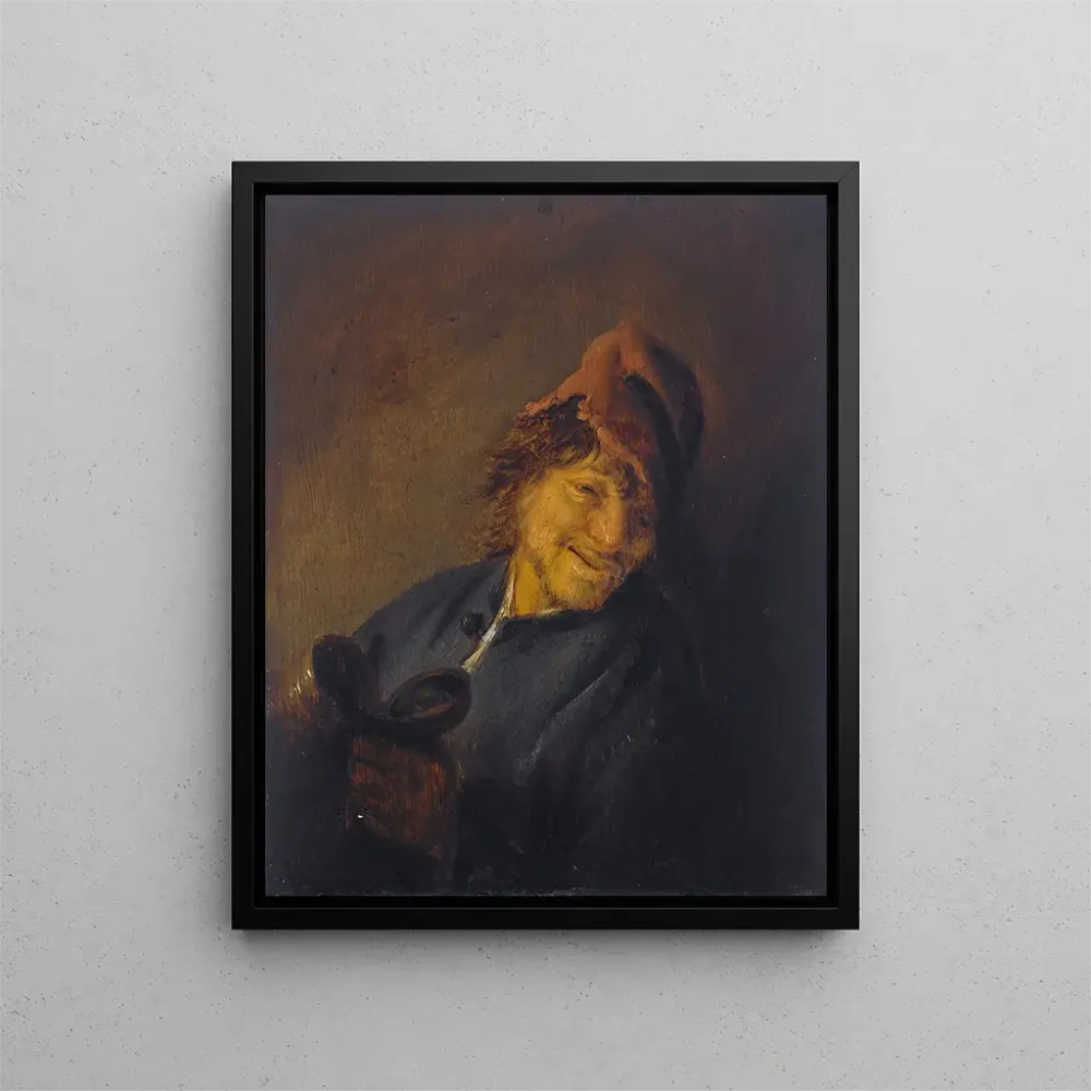 Gemälde Bauer mit rotem Hut, das einen Krug hält - Adriaen van Ostade | Kunstdruck