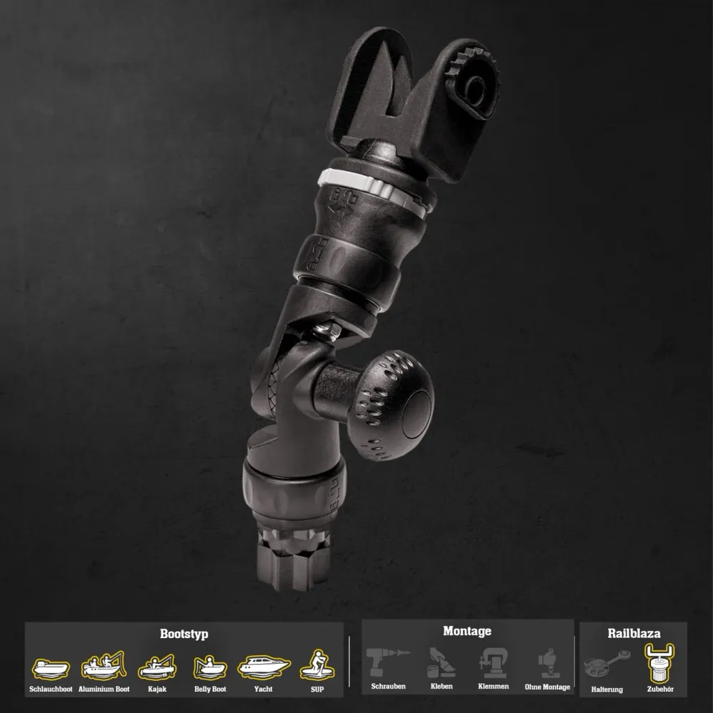 Set: Railblaza Fish-Finder Mount R-Lock Hook2 für Lowrance-Echolote, Echolothalter