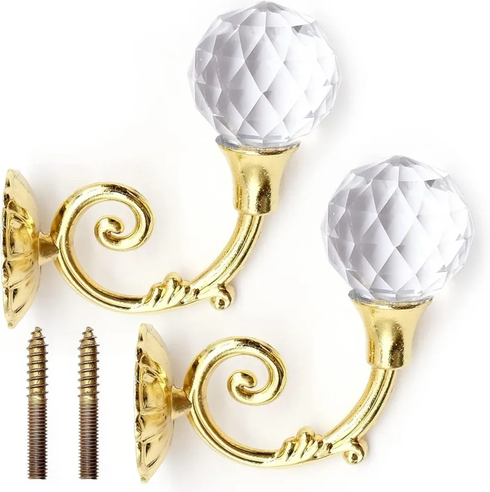 Cisolen Metall Kristall Wandhaken Vorhang Raffhalter 2er Set
