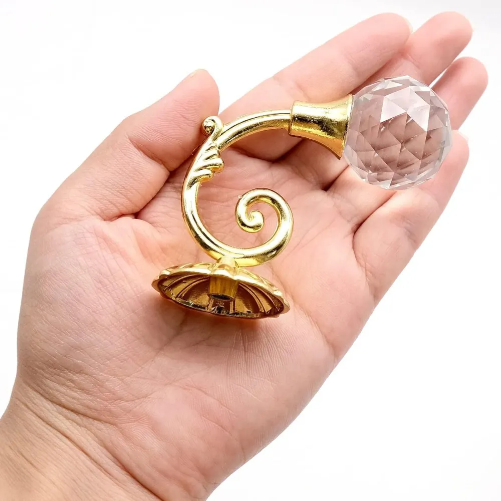 Cisolen Metall Kristall Wandhaken Vorhang Raffhalter 2er Set