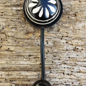 Garderobenhaken, Keramikhaken, Wandhaken, Kleiderhaken, schwarz