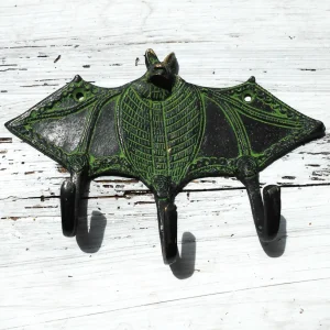 Garderobenhaken, Wandhaken, Kleiderhaken, Messing, Fledermaus