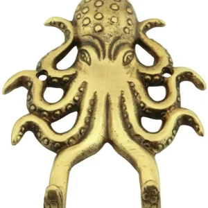 Wandhaken, Schlüsselhaken Doppelhaken maritim- Messing Octopus