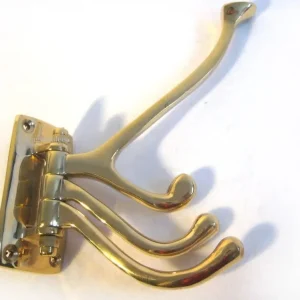 Wandhaken, schwenkbar 4armig aus Messing- massiv 310 g
