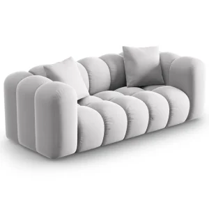 2-Sitzer-Samtsofa Halley Silber