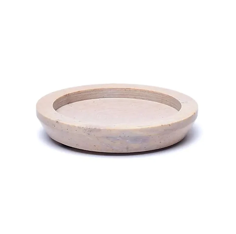 Kerzenhalter Speckstein beige rund – 9.5 cm