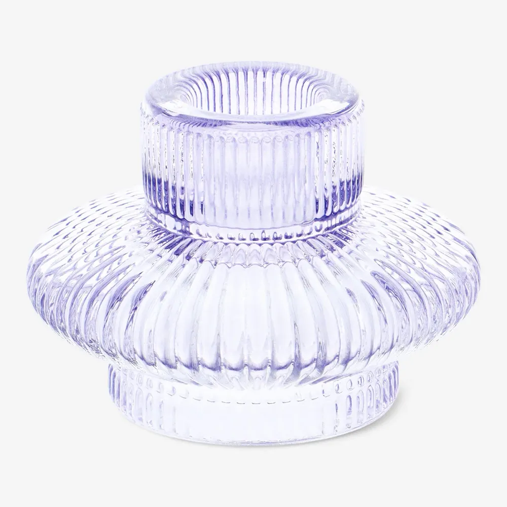 2 1 lila Kerzenhalter