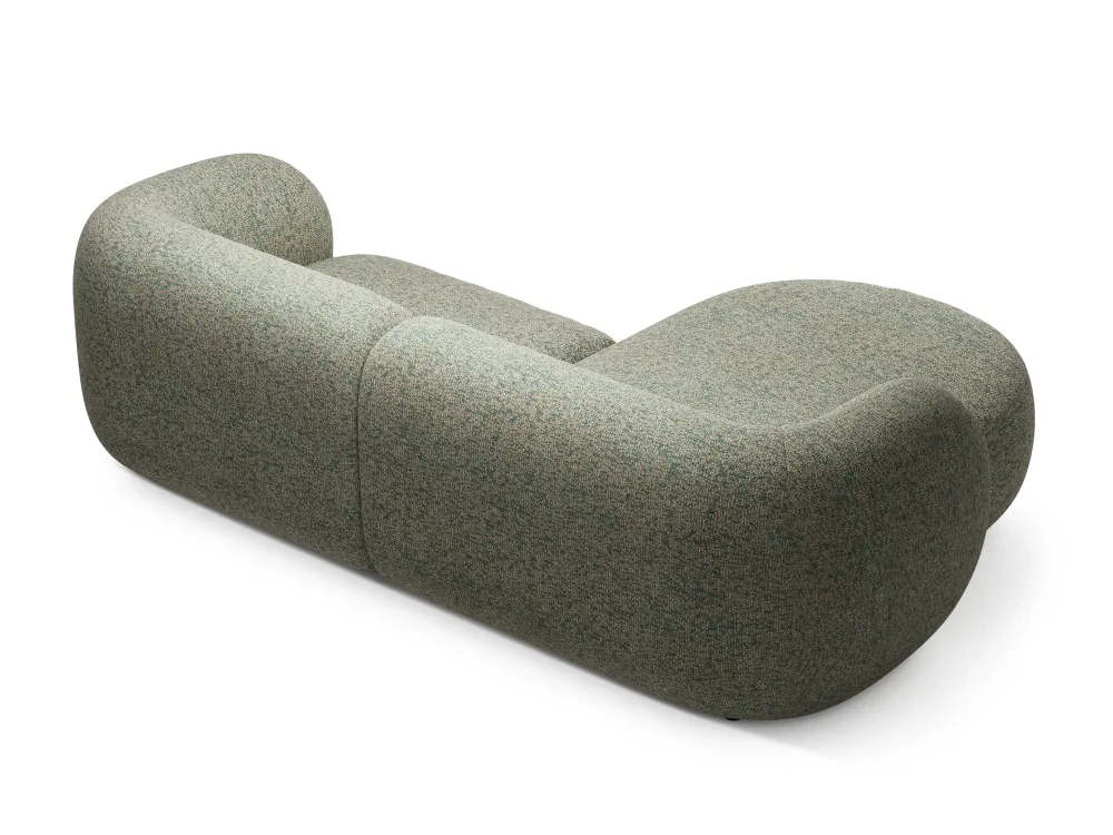 Linksseitiges 2-Sitzer-Sofa KATE hellgrüner Melange