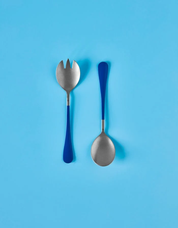 Salatbesteck Serv I Blau