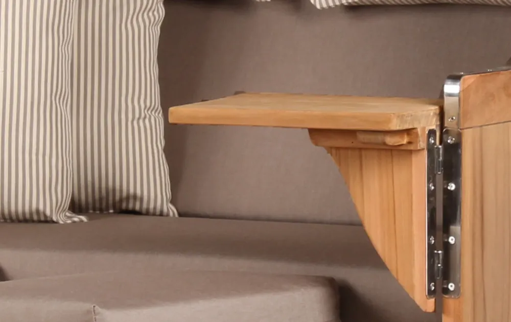 Strandkorb DÜNE 2-Sitzer taupe-creme