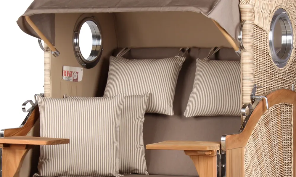 Strandkorb DÜNE 2-Sitzer taupe-creme