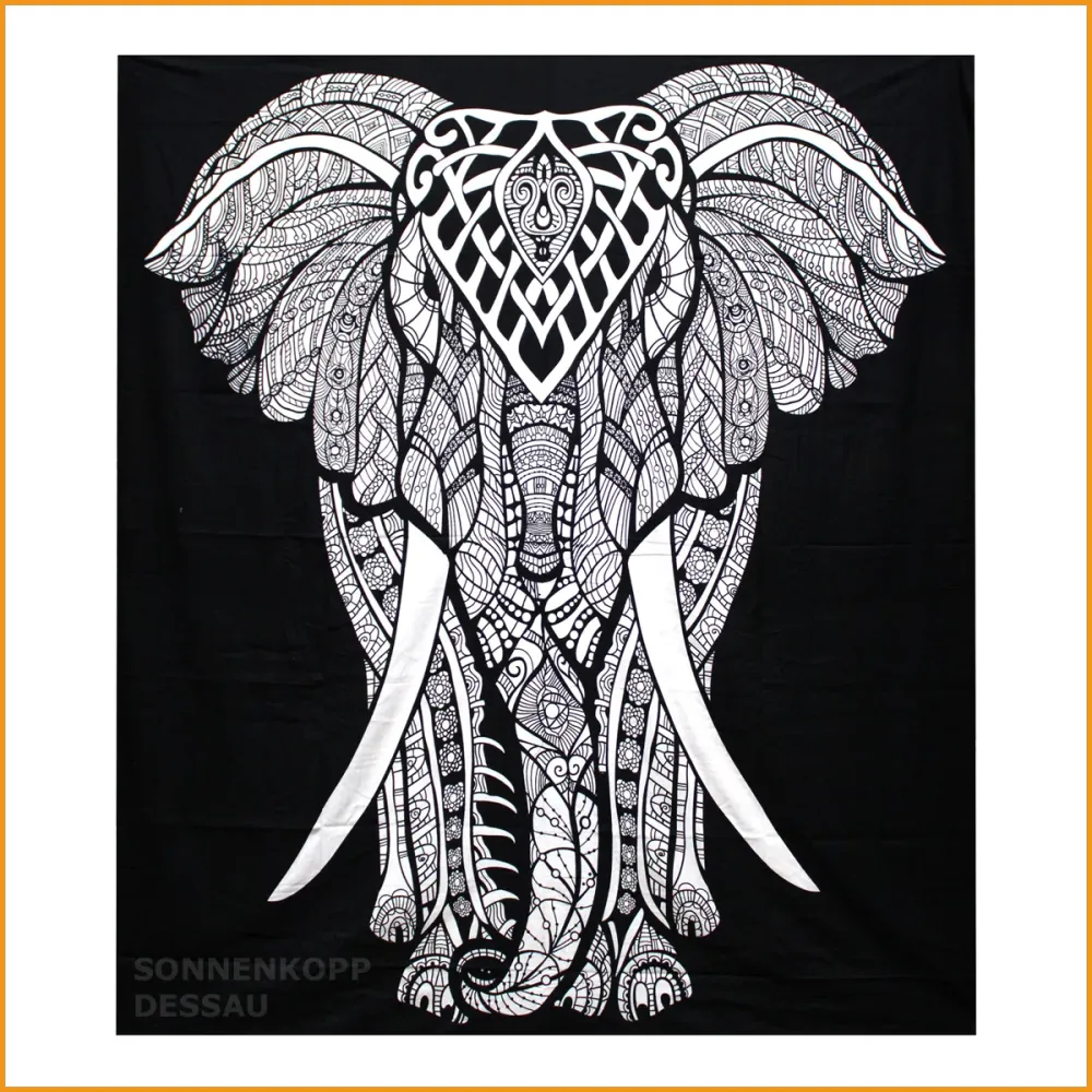 TAGESDECKE oder WANDBEHANG - Elefant - Baumwolle - 230 x 200cm - 2.Wahl
