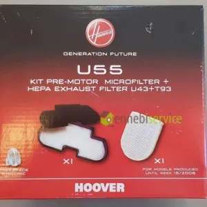 Kit 2 Luftfilter U55 Hoover -Staubsauger