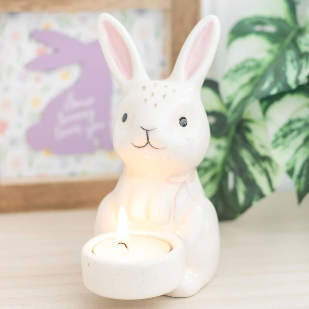 Süßer Hasen Teelichthalter für Ostern Nostalgisch Ostergeschenk