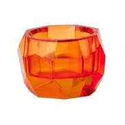 Teelichthalter Kristall, orange