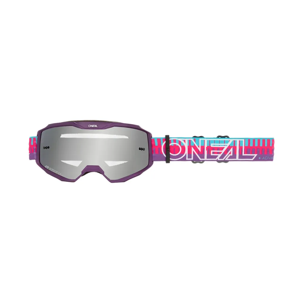O'NEAL B-10 STRIPED Junior Mask Pink Silver Mirror Screen