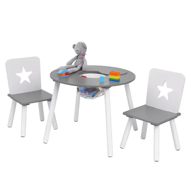 BukkitBow – Kindertisch mit Stühlen – Kindermöbel-Set – sicheres ergonomisches Design – sicheres und kompaktes Design – 59...