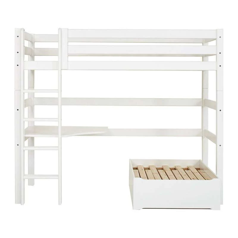 Hoppekids ECO Luxury - MEGA Bett mit Lounge-Modul und Tischplatte - 90x200 cm. - Weiß