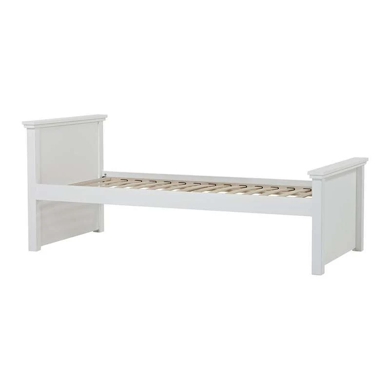 Hoppekids MAJA DELUXE - Einzelbett - 1 hoch und 1 niedrig Giebel - 90x200cm - Flexibler Einlegboden - Weiß
