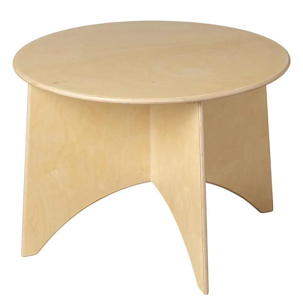 Runder Kindertisch 75 cm Durchmesser & Kreuzfuß, Holz