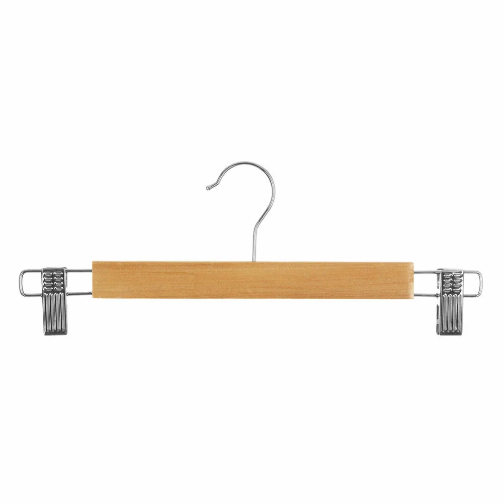 5five Simply Smart 3 Kleiderbügel mit Metallklammern, Holz, Stahl, Beige, 151518C