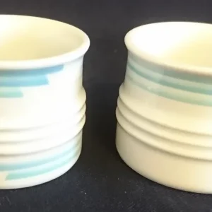 2er Set EIERBECHER "Friesland" - Porzellan, Abstraktes Geometrisches Linien Dekor