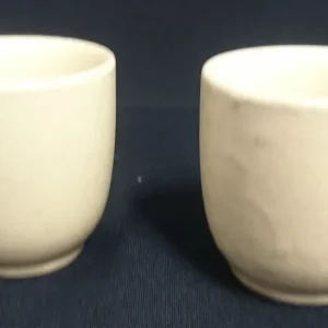 2er Set EIERBECHER - Keramik / Steingut, Punkte Tupfen Meliertes Motiv Dekor